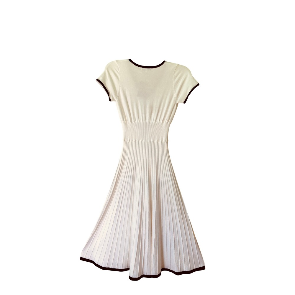 Rihoas White Black Contrasting Sweater Midi Dress Tennis Preppy Babydoll Size M - Picture 8 of 16